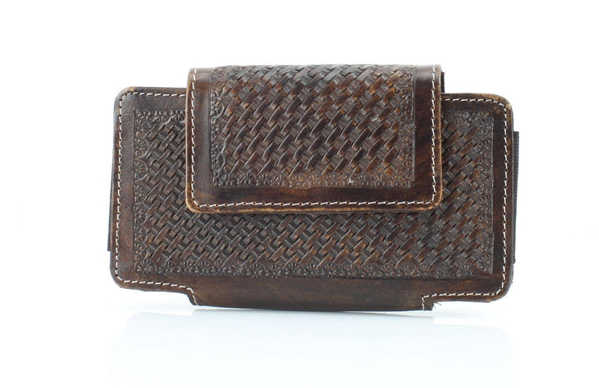 Basket Weave Horizontal Phone Case for Belt