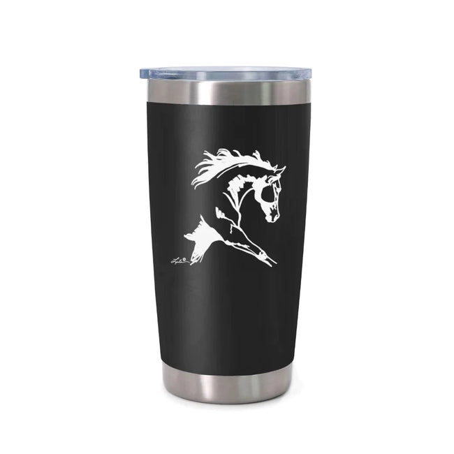 AWST Int'l 20 oz Stainless Steel Wine Tumbler W/ Slide Top Lila Black