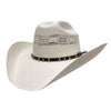 American Hat Makers Billings Montana - Straw Cowboy Hat with Western Hat Band Front angle view