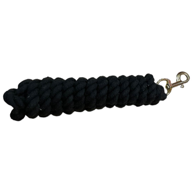 KHS-E Black Cotton Lead Rope 10 ft brass snap