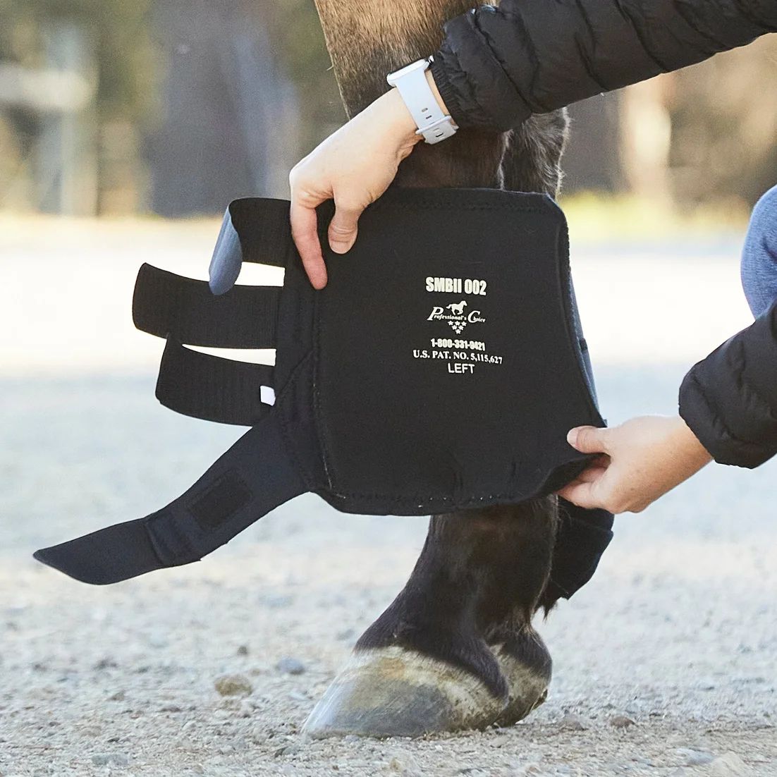 Professional's Choice SMBII Sports Medicine Boots inside detail on horse
