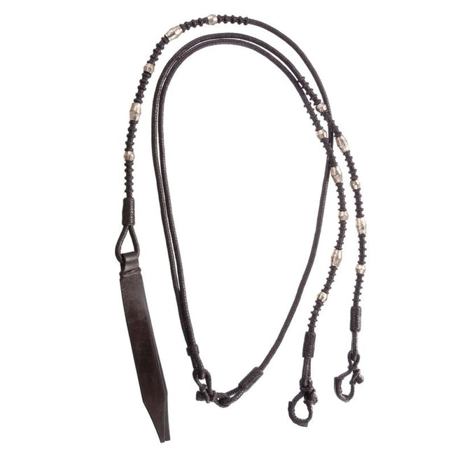 Royal King Silver Ferrule Western Romal Reins Dark Oil