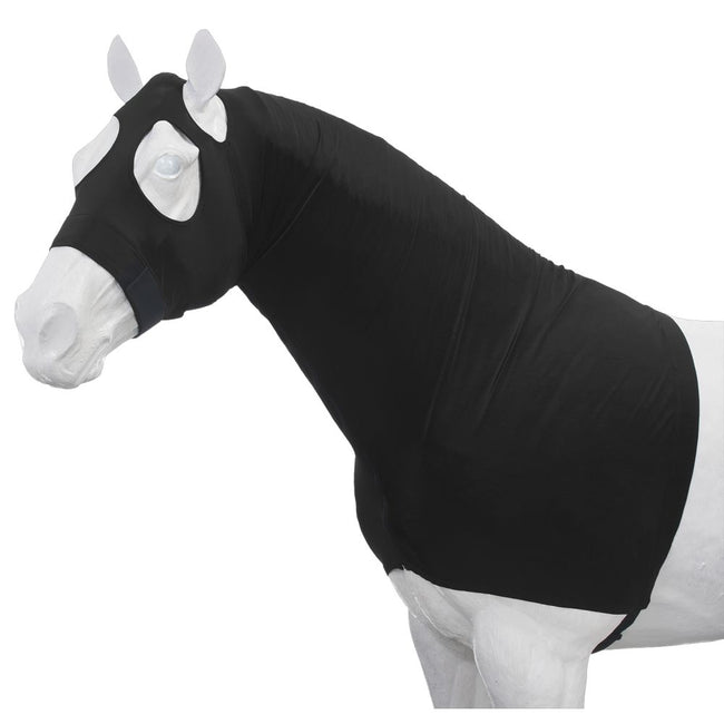 Tough1® Mane Stay Lycra Hood with Full Zipper view on model horse
