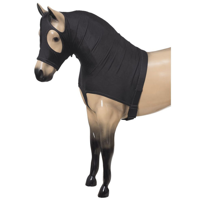 Tough1® Mini Mane Stay Lycra Hood view on model Mini