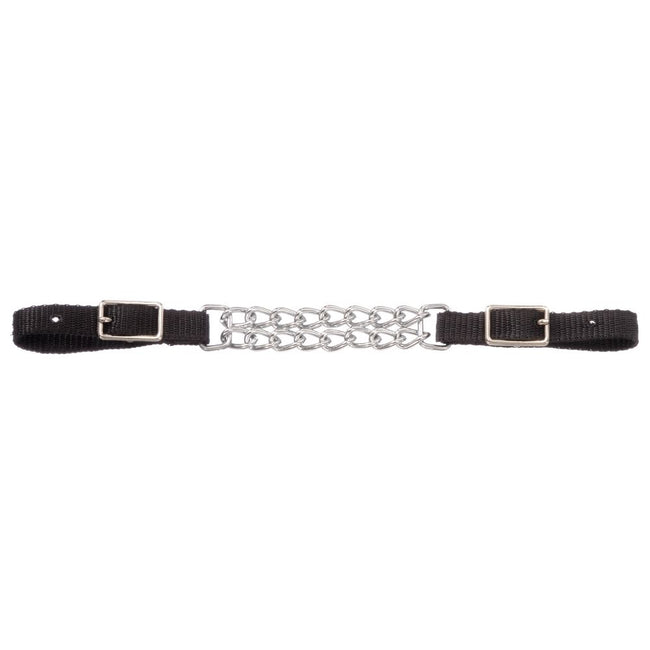 Tough1® Nylon Curb Strap with Double Chain Black
