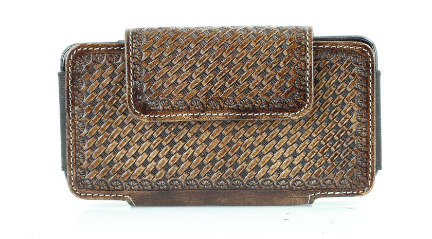 Basket Weave Horizontal Phone Case for Belt