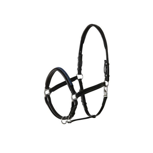 KHS-E Horze Black Leather Halter with Crystal Nose Band