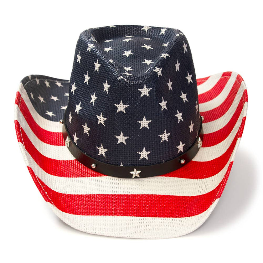 WE R-W-B Americana Straw Western Hat