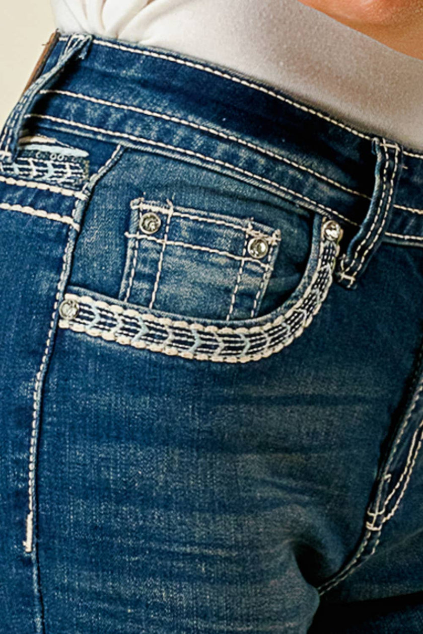 DZ - WF-336 Flare Stretchy Women's Bling Jeans By Westfield Eagle