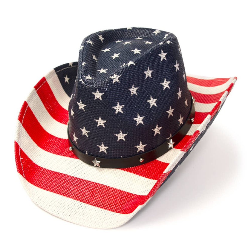 WE R-W-B Americana Straw Western Hat