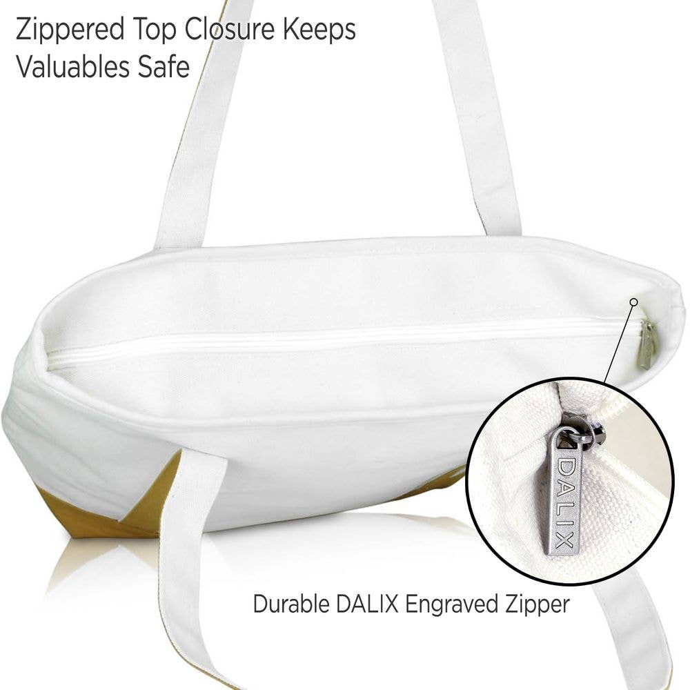 Dalix - DALIX Daily Shoulder Tote Bag Premium Cotton