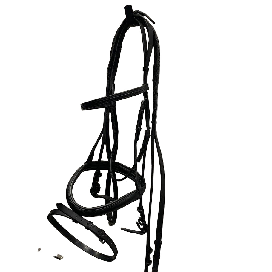 KHS-E Full Rolled Leather Dressage Bridle