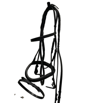 KHS-E Full Rolled Leather Dressage Bridle