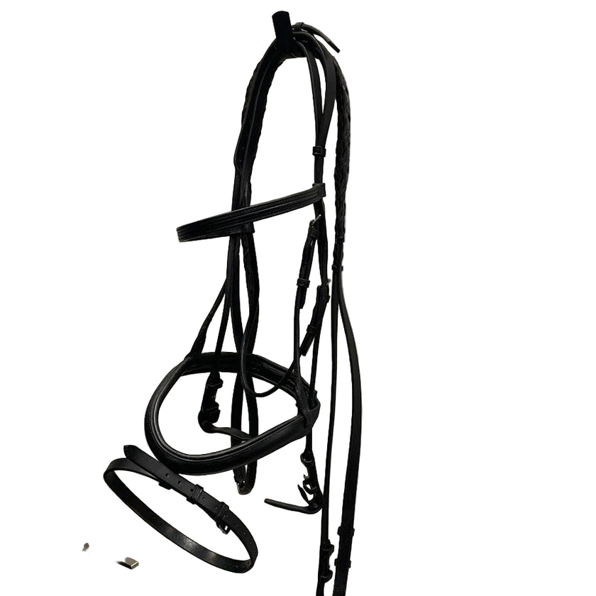 KHS-E Full Rolled Leather Dressage Bridle