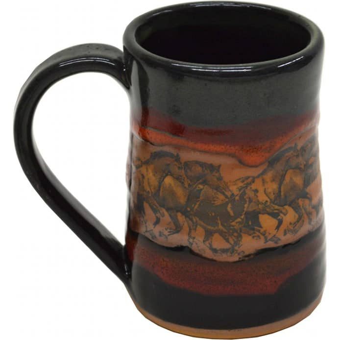 Always Azul Pottery - Wild Horses 24 Oz. Tankard