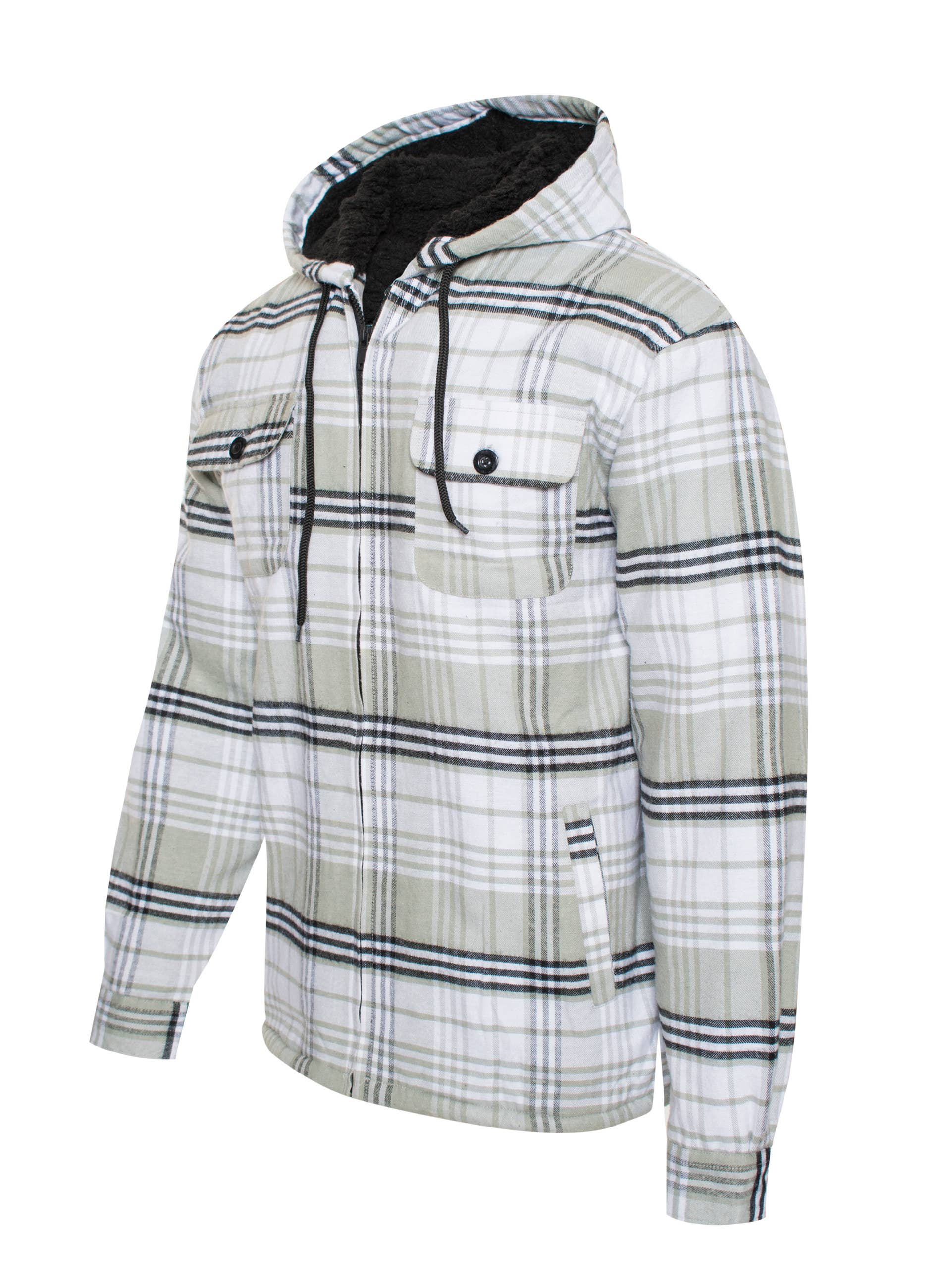Generation XYZ - Men's Flannel Sherpa Lined Jacket - Grey