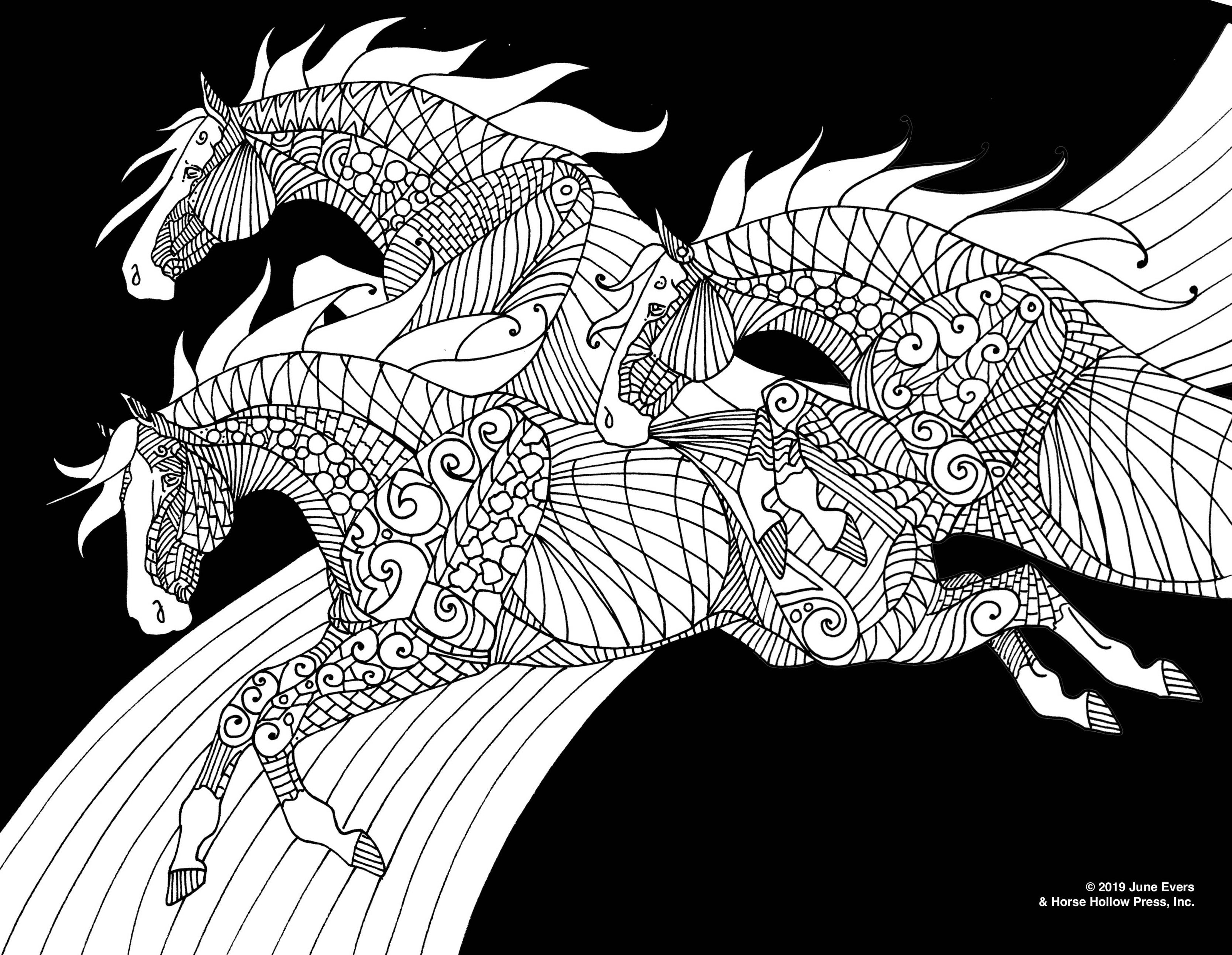 Art Coloring Kit Horse Drawings w/ Pencils