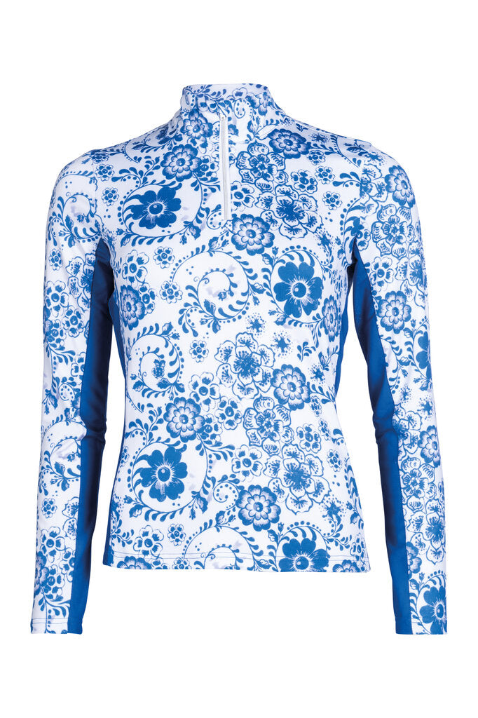 HKM Functional Blue Flower Shirt