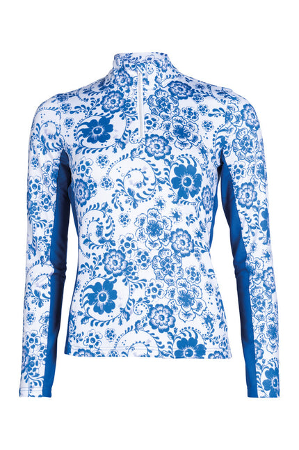 HKM Functional Blue Flower Shirt