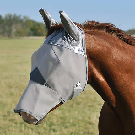 Long Nose Fly Mask w/ Ears in grey