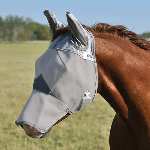 Long Nose Fly Mask w/ Ears in grey
