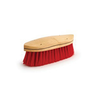 red grooming brush