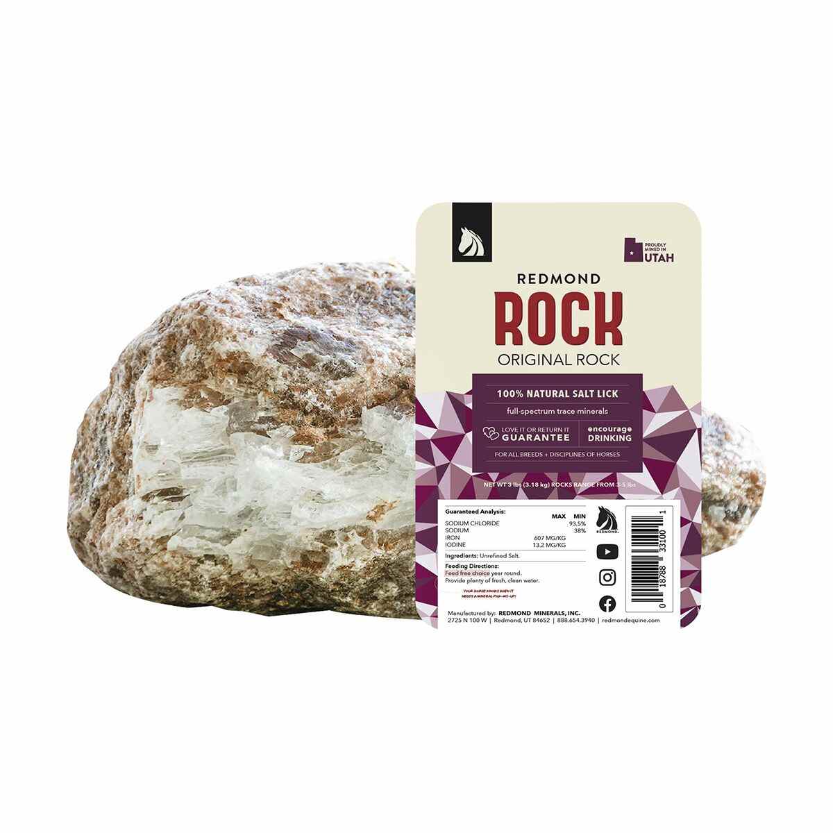Redmond Rock® - Mined Horse Salt Lick 3 pounds