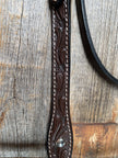 Rodeo Drive - Floral V Browband Dark Oil Headstall / Bridle