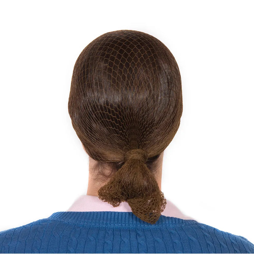 Mediumweight One Knot Hairnet 2/PKG Hair Net back view on model