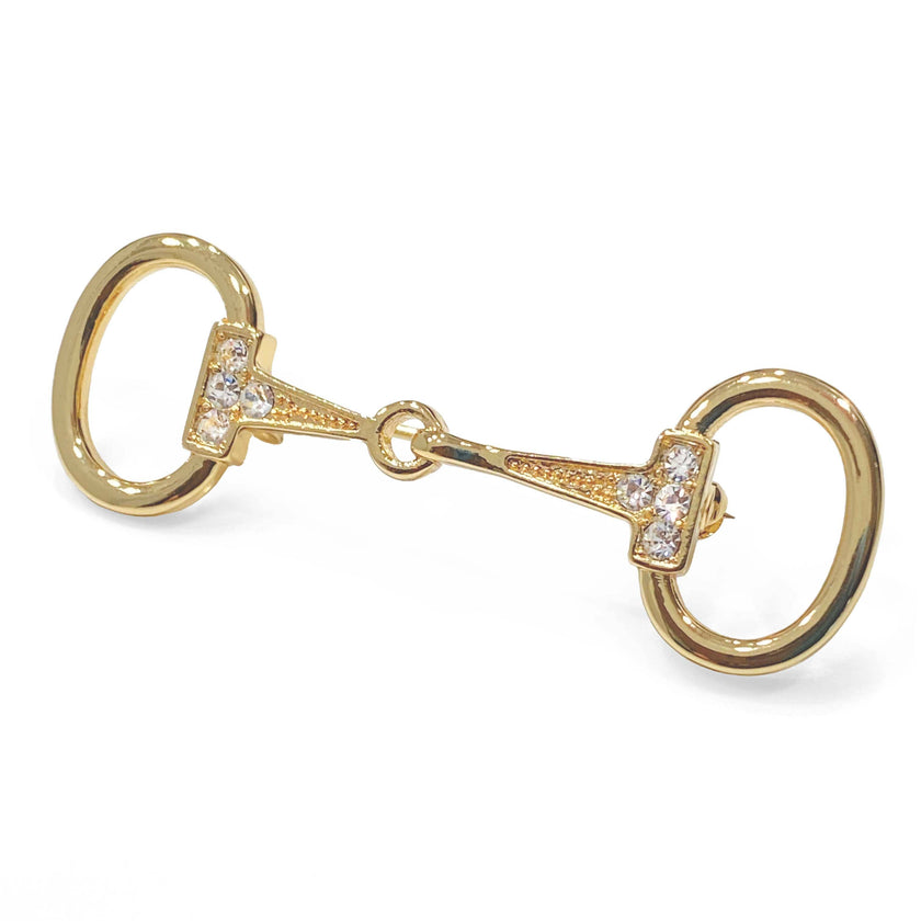 18K Gold Plated Snaffle Bit Stock Pin