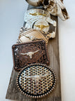 Boho Ranch Shop - Western Longhorn Belt Buckle  Silver - Rose Gold - Gold