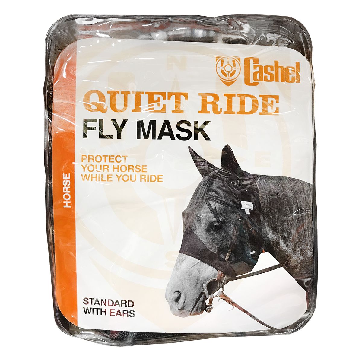 Quiet Ride Standard Nose Pasture Fly Mask with Ears - Horse, Black