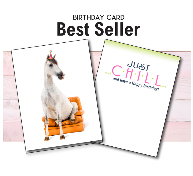 Horse Birthday Card: Horse Sitting
