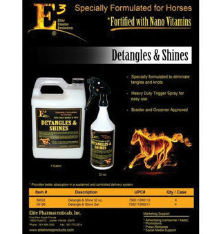 E3 Elite Equine Evolution Detangles & Shines 32 OZ