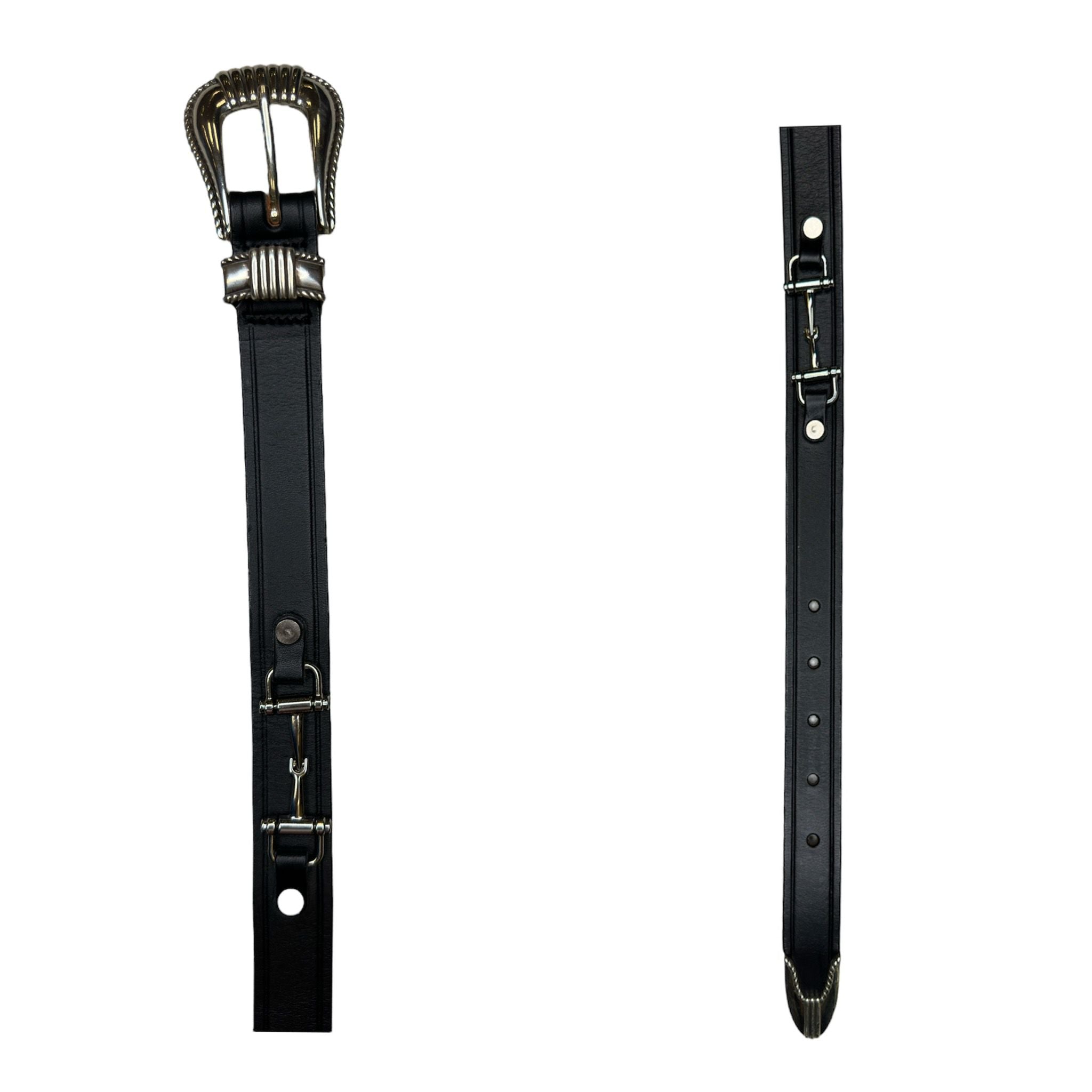 Tory Leather - Belt with Bits and Silver-Colored Buckle Set