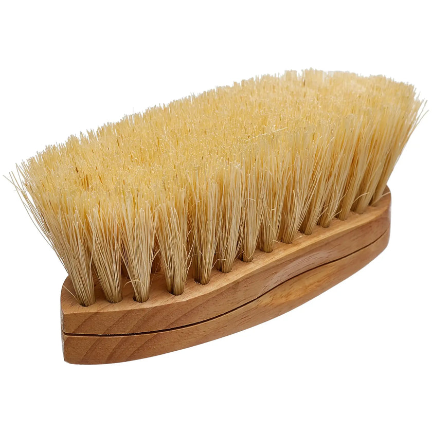 2203 gold charger natural grooming brush with curved back bristles up