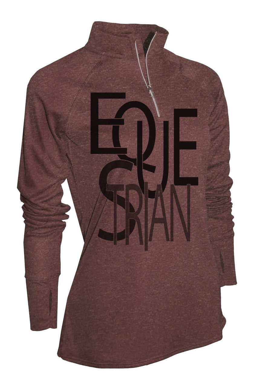 Noble Pony UPF 50 1/4 ZIP SUN SHIRT EQUESTRIAN WORDING