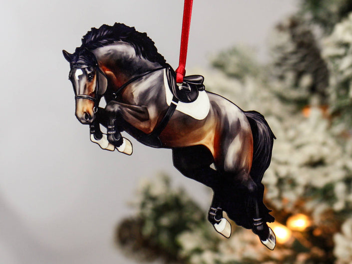 Classy Equine - Equestrian Jumping Horse Ornament - Seal Bay Hunter Jumper