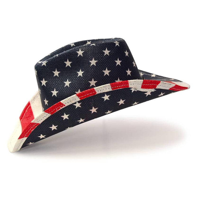WE R-W-B Americana Straw Western Hat