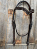 Rodeo Drive - Floral V Browband Dark Oil Headstall / Bridle