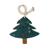 TuffRider Horse Toy with Decorative Christmas tree ornaments and lights on a cotton jute rope for hanging in the stall or paddock.