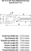 E-Rigging Zinc Plated Formed Lag Eye Bolts