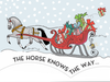 Horse Christmas Card - Santa Knows