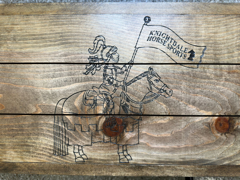 KHS Customized Solid Wood Bench by Gracie Oaks with KHS Mascot & Logo