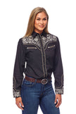 Rodeo Clothing - Women's Embroidered Western Inspired Long Sleeve Shirt