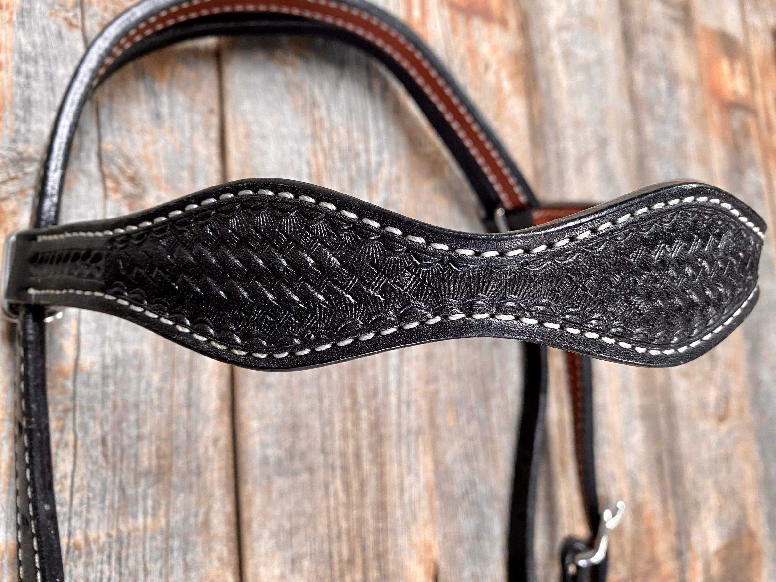 Rodeo Drive - Basketweave Black Browband Headstall / Bridle