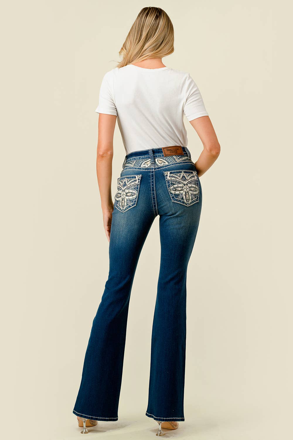 Denim Zone U.S.A. - WF-336 Flare Stretchy Women's Bling Jeans By Westfield Eagle