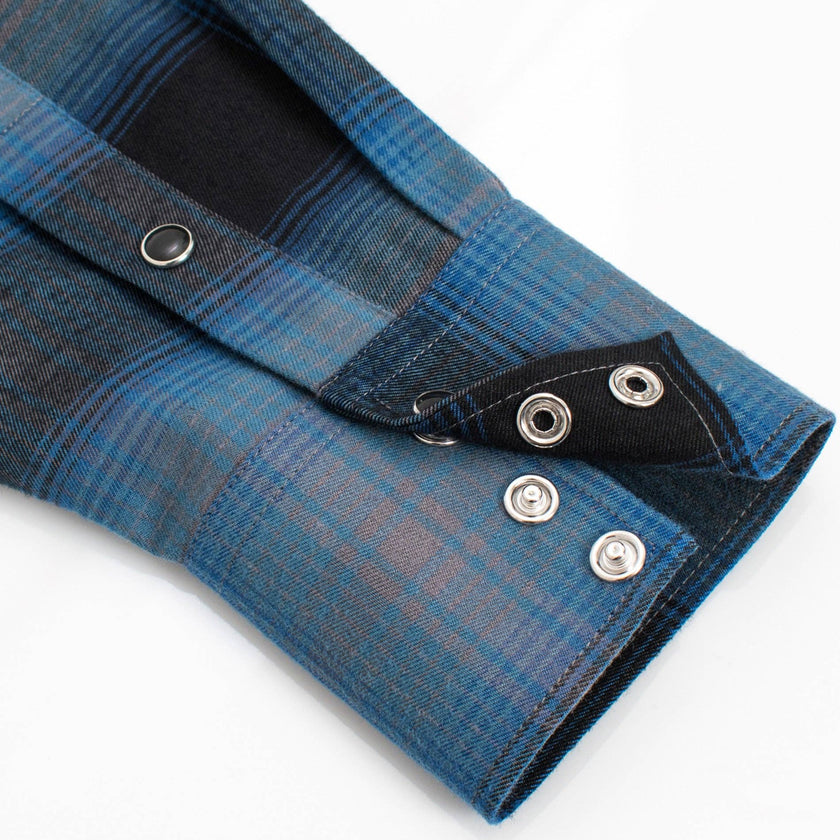 Rodeo Clothing - Men's Western Long Sleeve Flannel Shirt With Snap Buttons