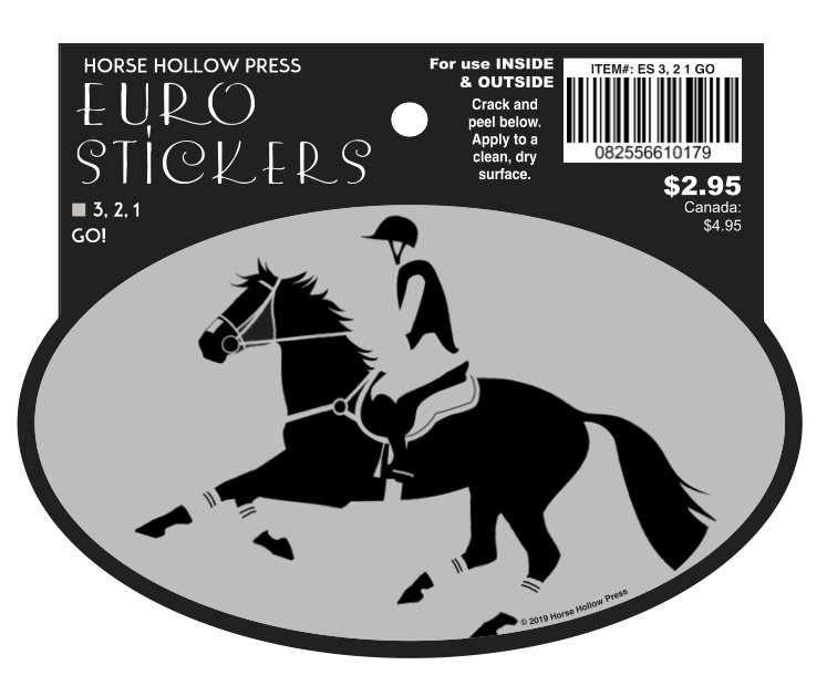 Horse Hollow Press - Oval Equestrian Horse Sticker: Eventer at Start