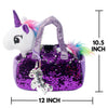 Little Jupiter Purple & White Plush Unicorn with Bag and Charm